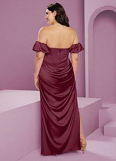 Barbie ♥ Azazie Vestidos de damas de honor Vestido de Mora de Satén Elástico de Corte Recto Convertible con Vestidos sin tirantes image11