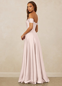 Christian Siriano Bridal for Azazie 1002 Bridesmaid Dresses Blushing Pink A-Line Off the Shoulder Stretch Satin Convertible Dress image3