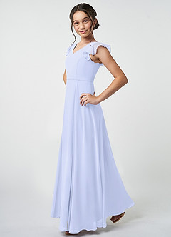 Azazie Claudine Junior Lavender A-Line Pleated Chiffon Dress image3