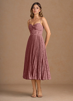 Annie Light Pink Pleated Midi Dress image3