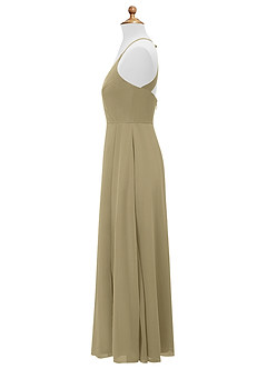 Azazie Davis Junior A-Linie Chiffon Kleid Moosgrün image9