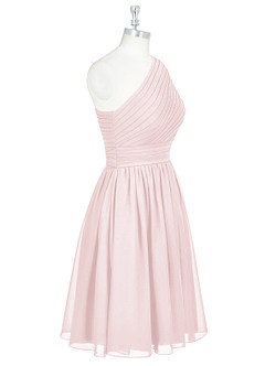 Azazie Katrina Bridesmaid Dresses Blushing Pink A-Line One Shoulder Chiffon Dress image8