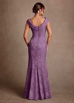 Azazie Aberdeen vestidos de madre de la novia Vestido de Glicinia de Devorado Floral de Corte Recto con Plisado image2