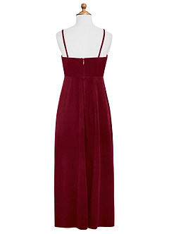 Azazie Solange Junior Burgundy A-Line Velvet Dress image8