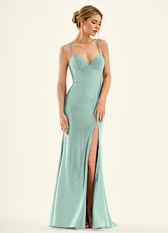 Twinkle Light Blue Mermaid Prom Dress image4