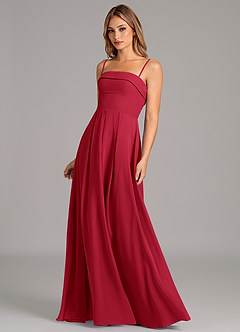 Azazie Lucienne Bridesmaid Dresses Scarlet A-Line Strapless Chiffon Convertible Dress image6