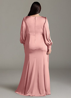 Azazie Raye Robes de demoiselle d'honneur Robe Sirène en Satin extensible Manche longue Rosette image8