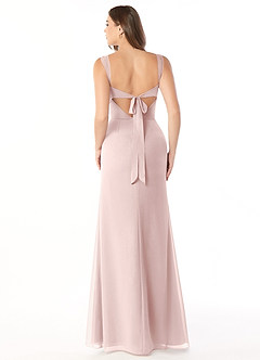 Azazie Audre Bridesmaid Dresses Blushing Pink Mermaid Pleated Chiffon Dress image2