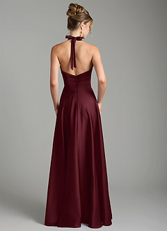 Azazie Tenaya Brautjungfernkleider Eine Linie Herzausschnitt Stretch-Satin Kleid Cabernetrot image7