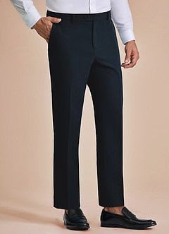 front James Navy Blue Structured Stretch Dress Pants