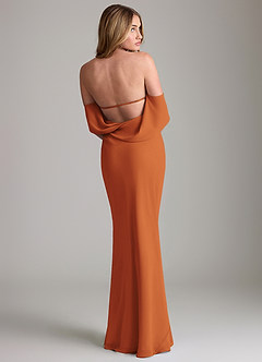 Azazie Lusinda Suknie dla druhen Syrena Zza ramienia Szyfon Do ziemi Sukienka image2