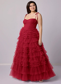 Barbie ♥ Azazie Bridesmaid Dresses Scarlet A-Line Sweetheart Neckline Tulle Dress image9