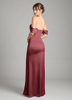 Azazie Johana Bridesmaid Dresses Merlot Mermaid Off the Shoulder Stretch Satin Convertible Dress image8