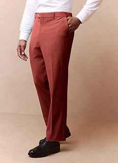 front James Terracotta Structured Stretch Dress Pants