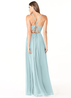 Azazie Aaida Bridesmaid Dresses Mist A-Line Corset Chiffon Dress image2