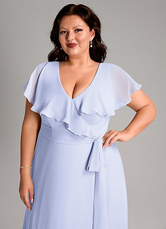Azazie Lainey Bridesmaid Dresses Lavender A-Line with Pockets Chiffon Dress image13