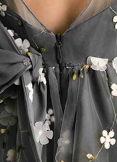 Azazie Elowen Jurken voor bloemenmeisjes A-Lijn Jurk van Kant Sweetheart Halslijn Zwart image7