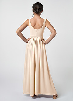 Azazie Keyla Junior White Alabaster A-Line Pleated Chiffon Dress image2