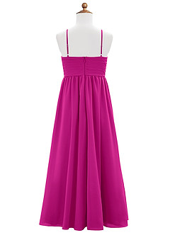 Azazie Alia Junior Fuchsia A-Line Pleated Chiffon Dress image7