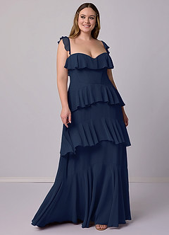 Barbie ♥ Azazie Bridesmaid Dresses Dark Navy A-Line Sweetheart Neckline Chiffon Dress image6