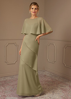 Azazie Bowie Abiti per la Madre della Sposa Abito A-Line in Chiffon Verde Muschio image1