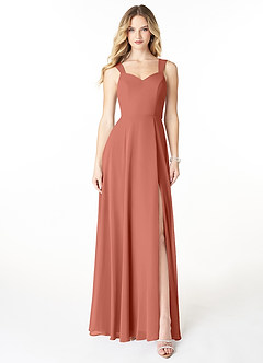 Azazie Julie Bridesmaid Dresses Clay A-Line Sweetheart Neckline Chiffon Dress image1
