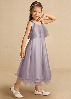 Azazie Bunie Flower Girl Dresses Dusk A-Line Spaghetti Strap Tulle Dress image5