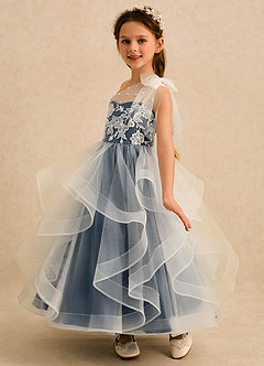Azazie Zoey Flower Girl Dresses Neptune Ball-Gown Lace Tulle Dress image5