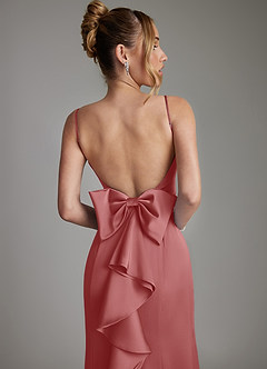 Azazie Zherra Bridesmaid Dresses Antique Rose Mermaid Bow Stretch Satin Dress image7