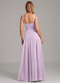 Azazie Shaude Bridesmaid Dresses Frosted Lilac A-Line Pleated Chiffon Dress image2
