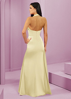 Barbie ♥ Azazie Suknie dla druhen Dopasowana sukienka typu syrenka z elastycznej satyny z plisowanym halterem image7