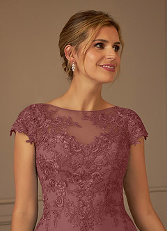 Azazie Terrano Mother of the Bride Dresses Desert Rose A-Line Scoop Lace Dress image4