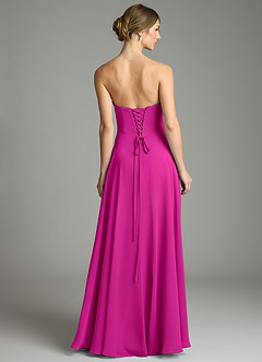 Azazie Ayla Abiti da Damigella Abito A-Line in Chiffon Scollo a Cuore Fucsia image3