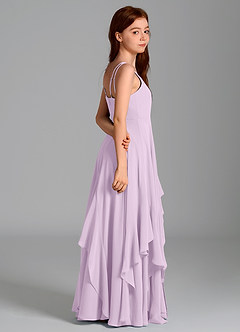 Azazie Karan Junior Frosted Lilac A-Line Chiffon Dress image6