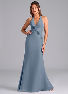 Azazie Valerie Bridesmaid Dresses Twilight Mermaid Pleated Chiffon Dress image1