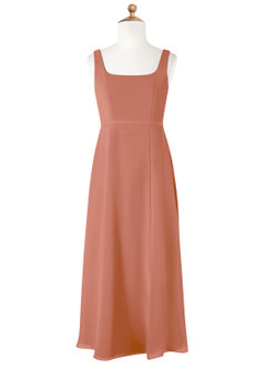 Azazie Renee Junior A-Linie Seitliche Cut-Outs Chiffon Kleid Mai Tai image5