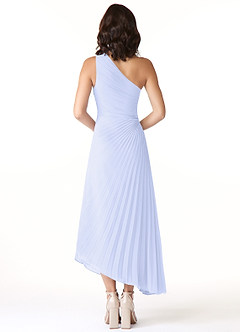Azazie Kirra Bridesmaid Dresses Lavender A-Line One Shoulder Chiffon Dress image2