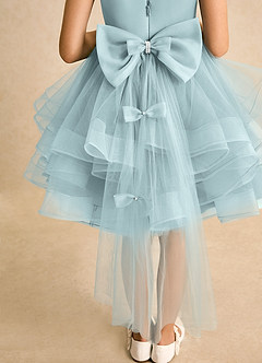 Azazie Tinie Flower Girl Dresses Mist Ball-Gown Bow Tulle Dress image7