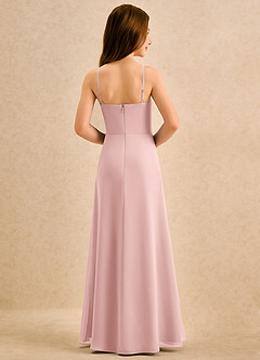 Azazie lolly Girls Formal Flower Girl Dresses Powder Pink A-Line Pleated Chiffon Dress image2