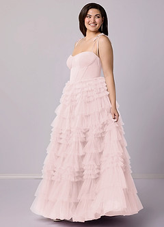 Barbie ♥ Azazie Bridesmaid Dresses Blushing Pink A-Line Sweetheart Neckline Tulle Dress image10