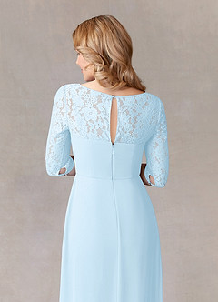 Azazie Leonine Mother of the Bride Dresses Sky Blue A-Line Scoop lace Chiffon Dress image7