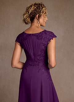 Azazie Christi Mother of the Bride Dresses Grape A-Line Lace Chiffon Dress image6