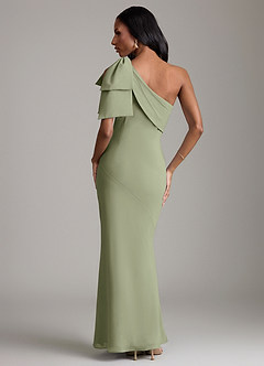 Azazie Yuanna Bridesmaid Dresses Pistachio Mermaid One Shoulder Chiffon Dress image6