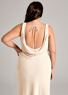 Azazie Rylina Bridesmaid Dresses White Alabaster Mermaid Pleated Chiffon Dress image12