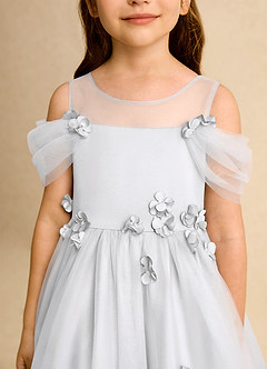 Azazie Juni Robe Demoiselle D'honneur Fillette Robe Princesse en Tulle Plissée Blanc image9