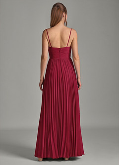 Azazie Chiana Abiti da Damigella Abito A-Line in Chiffon Senza Cinturino Borgogna image6