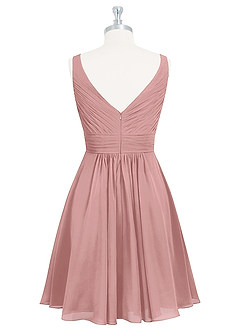 Azazie Grace Bridesmaid Dresses Dusty Rose A-Line Pleated Chiffon Dress image8