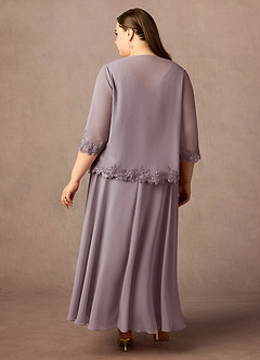 Azazie Devana Mère de la mariée Robes Robe Trapèze en Mousseline de soie Paillettes Crépuscule image2