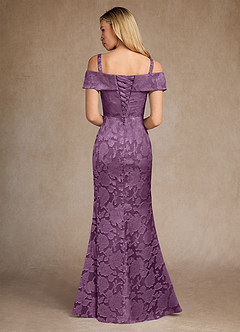 Azazie Canton Mother of the Bride Dresses Wisteria Mermaid Off the Shoulder Floral Burnout Dress image7