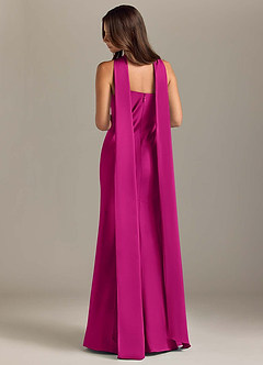 Azazie Kinsley Bridesmaid Dresses Fuchsia Mermaid Side Slit Stretch Satin Dress image2